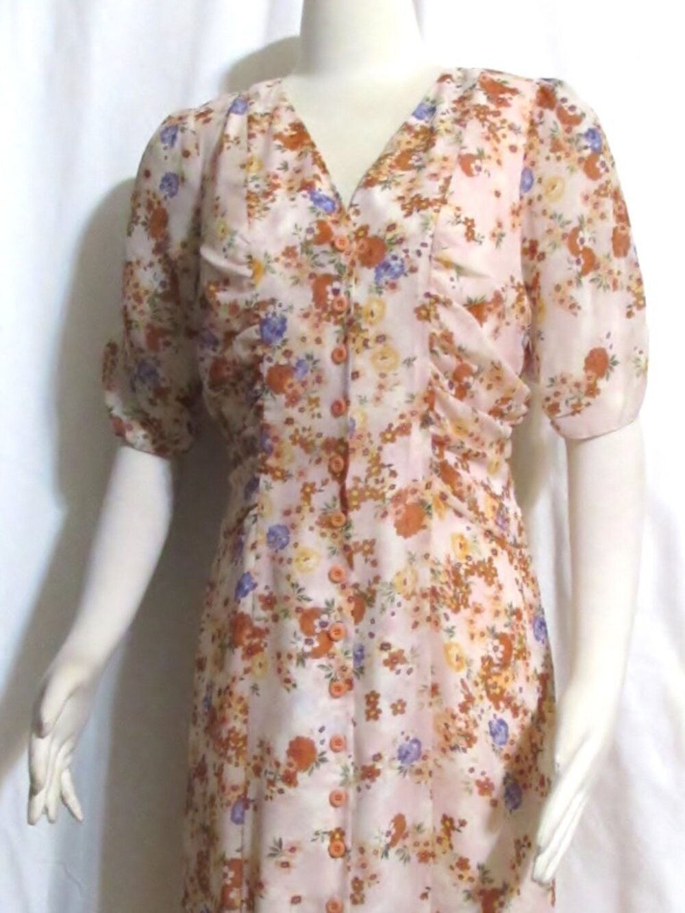 NEW Womens Ladies SUNDANCE Pink Floral Silk Lined Below Knee Dress 6 Orig $258
